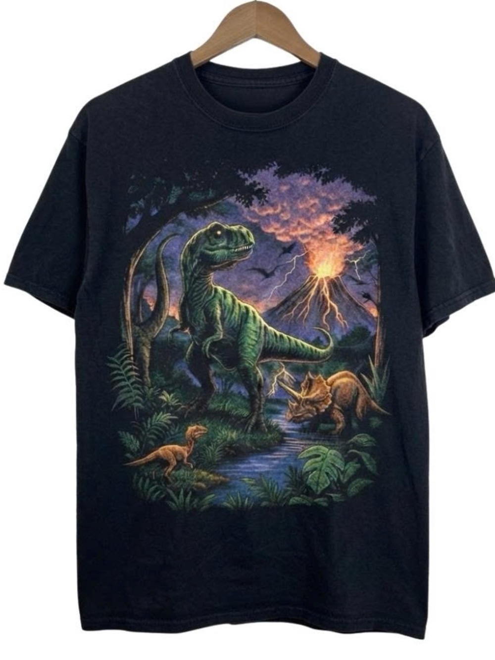 Black Dinosaur Graphic Tee for Kids
